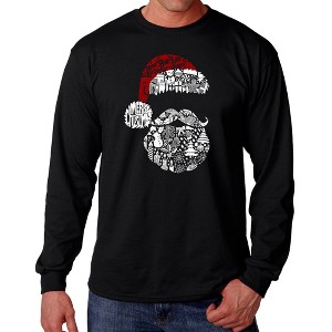 LA Pop Art Santa Pics - Men's Word Art Long Sleeve T-Shirt - 1 of 4