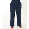 Unique Vintage Women's Plus High Waist Wide Leg Tab Pants Denim - 2 of 3