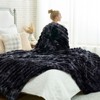 Cozy Bliss Faux Fur Plush Decorative Blanket, Cozy Warm Striped Throw Blanket - 4 of 4