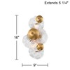 Possini Euro Design Filoli 16" High Modern 2 Light Wall Sconce Light Lamp Fixture Mount Bathroom Bedroom Hardwired Cordless Gold Plated Glass Shade - 4 of 4