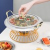 YIYIBYUS Round Stainless Steel Chafing Dish Buffet Catering Chafers and Buffet Warmers with Fuel Holder - 3 of 4