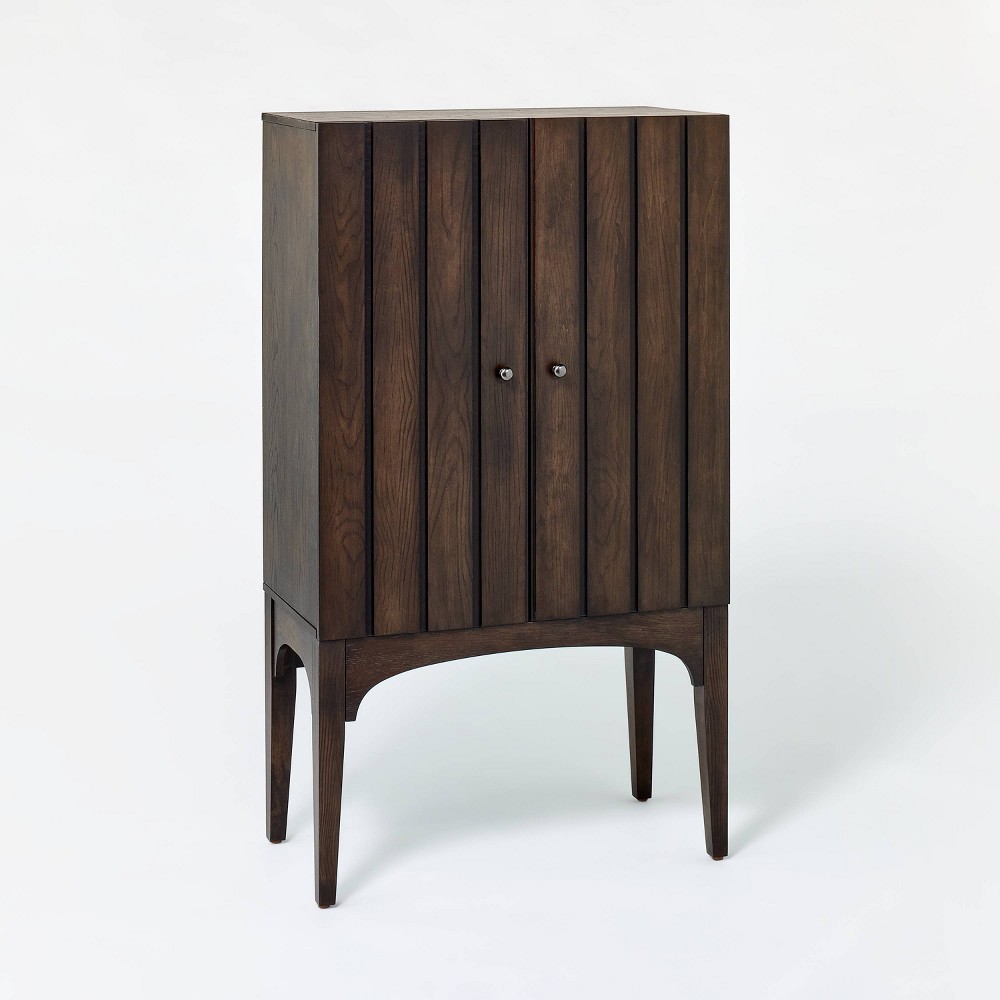 Palma 2 Door Cabinet With Panel Doors Dark Brown - Threshold™ designed with Studio McGee: Hardwood Frame, 2 Adjustable Shelves