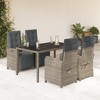 vidaXL Garden Dining Set Gray PE Rattan 4-Seater Adjustable Footrests - 2 of 4