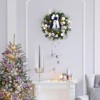 24" Pre-Lit Christmas Wreath with 20 Lights - Blue & Silver Wreath with Ornaments, Pine Cones, Berries, Bows & Snowflakes for Indoor/Outdoor Decor - 2 of 4