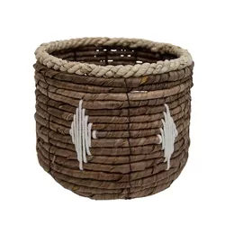 Natural Woven Natural Seagrass, Metal & Rope Basket - Foreside Home & Garden
