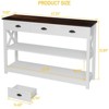 Farmhouse Narrow Wood Console Table for Entryway, Living Room, Foyer, Sofa Table, White - 2 of 4
