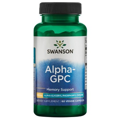 Swanson Alpha-Gpc Alpha-Glyceryl Phosphoryl Choline 300 mg 60 Veggie Capsules.