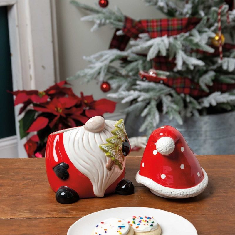 Tabletop Santa Treat Jar.  -  One Treat Jar Inches -  Christmas Tree  -  112747  -  Ceramic  -, 2 of 4