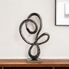 HomeRoots 20" Black and Silver Aluminum Modern Abstract Tabletop Sculpture - 2 of 4