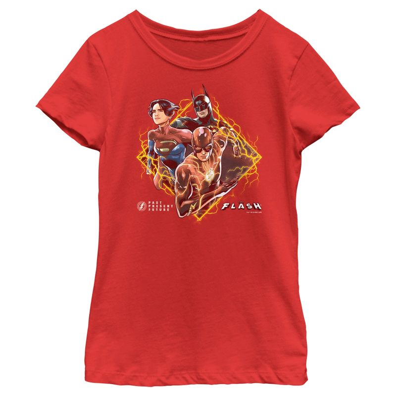Girl's The Flash Past, Present and Future Superheroes T-Shirt, 1 of 6
