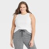 Women's Slim Fit Ribbed 3pk Bundle Tank Top - A New Day™ Black/White/Gray 4X: Cotton Modal Blend, Sleeveless - 2 of 3