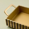 Modern Fluted Metal Decor Tray Brass Finish - Hearth & Hand™ with Magnolia - 4 of 4
