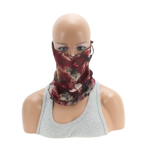 Unique Bargains Flower Print Earloop Neck Gaiter 1 Pc - 1 of 4