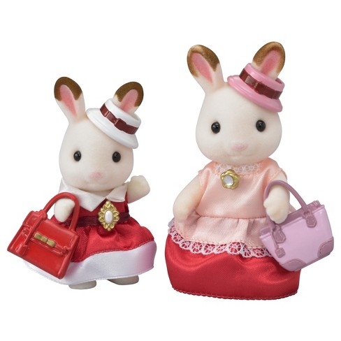 Calico Critters Chocolate Rabbit Family, Set of 4 Collectible Doll