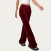Anna-Kaci Women’s Soft Velvet Lounge Pants with Wide Flared Legs Adjustable Drawstring Waistband and Smooth Stretch Fabric - 3 of 4