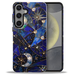 BONGEEK Case Compatible with Samsung Galaxy S23 FE,Scratch Resistant Hybrid 2-Layer Hard Shell Bright Phone Case,Celestial Starry Night Moon Stars - 1 of 4