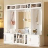4-In-1 Particle Board  Multi-functional Hall Tree Entryway With Bench,Coat Rack And Shoe Storage,For Hallways,Living Room-Cuddlewood - 2 of 4