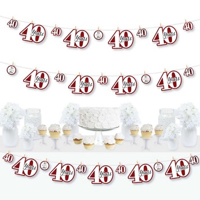 Big Dot of Happiness We Still Do - 40th Wedding Anniversary - Anniversary Party DIY Decorations - Clothespin Garland Banner - 44 Pieces