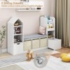 Kids Bookshelf with Seat Cushion & Movable Drawers, Multi-Purpose Toy Storage Bookcase - 3 of 4