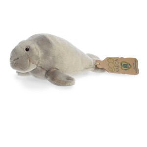 Aurora Small Eco Softies Manatee Eco Nation Eco-Friendly Stuffed Animal Grey 8.5" - 1 of 4