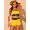 Elerevyo Women's Contrast Color High Waisted Scoop Neck Swimsuit Bathing Suit 2 Pcs - 4 of 4