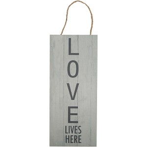 Pavilion Gift Company - Love Lives Here - 5" x 12" Plaque - Wall Sign Panels - 1 of 4