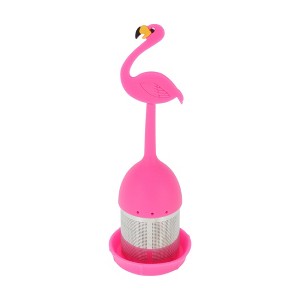 Unique Bargains Tea Infuser Tea Infuser Hand Wash Only Style Silicone Stainless Steel Red 2.17"x5.71" 1 Set - 1 of 4