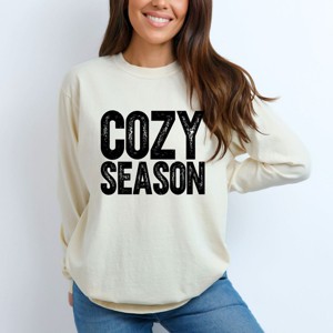 Simply Sage Market Cozy Season Bold Distressed Garment Dyed Long Sleeve - 1 of 4