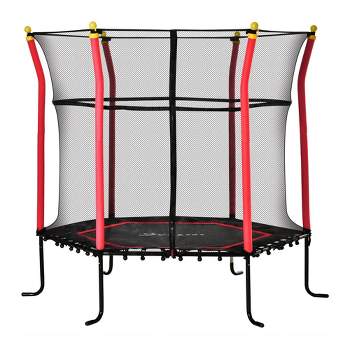 Soozier Trampoline for Kids with Net, Indoor/Outdoor Toddler Trampoline with Safety Enclosure, Birthday Gift for Boys and Girls 3-10 Years