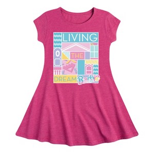 Girls' - Barbie - Living The Dream Fit & Flair Cap Sleeve Dress - 1 of 3