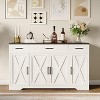 Acekool 55” Farmhouse Buffet Cabinet – Spacious Storage with Drawers for Kitchen, Dining & Living Room (White/Black) - 2 of 4