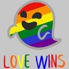 Adult Design By Humans Happy Ghost Love Wins Pride By T-Shirt - 2 of 2