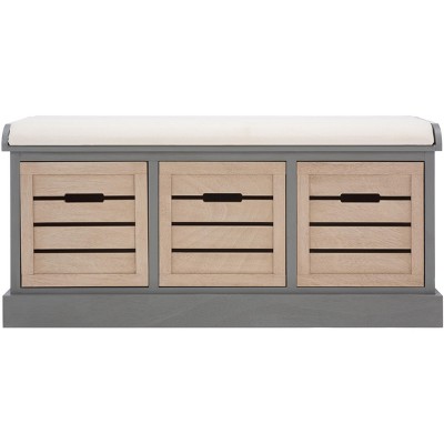 Briar 3 Drawer With Cushion Storage Bench - Safavieh