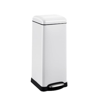 8 Gallon Step Trash Can, Stainless Steel Garbage Can with Lid, Removable Inner Bucket