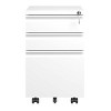3 Drawer Mobile File Cabinet with Lock, Fully Assembled Metal Filing Cabinet on Wheels for Home Office, Fits Legal/Letter/A4 Files–The Pop Home - 3 of 4