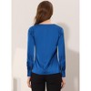 Allegra K Women's Elegant Satin Long Sleeve Office Work Blouses - 4 of 4