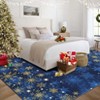 Christmas Snowflake Area Rug with Non-Slip Backing, Machine Washable Low Pile Carpet for Living Room and Bedroom Holiday Decor - 4 of 4