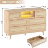Jojoka 6 Drawer Rattan Dresser with LED Lights USB Charging Station Modern Wooden Chest for Bedroom Living Room Nursery with Multi-functional Storage - 2 of 4