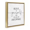 Stupell Industries Believe In Yourself Inspirational Floating Frame Canvas Art, Gold, 25" x 25" - 2 of 4