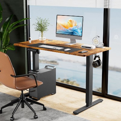 PAGED Computer Desk Modern Ergonomic Office Desk with Hook and Control Panel for Office, Adjustable Height