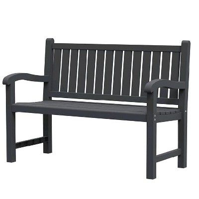 Dolonm Double bench with armrests, made of resin material, durable and sturdy,No Deck box,Black