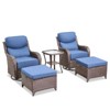 Outdoor Swivel Rocker Chair with 6 Inch Thick Cushion 2 in 1 Porch Glider Swivel Chair - Wicker Patio Furniture Patio Swivel Glider Seating - 2 of 4