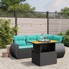 vidaXL Patio Sofa Set with Cushions Outdoor Furniture 5 Piece Poly Rattan - Black without storage - 2 of 4