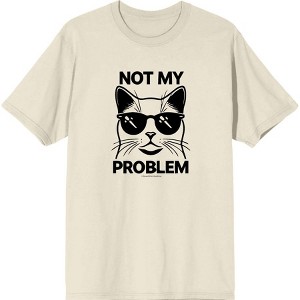 Not My Problem Cat with Sunglasses Adult Crew Neck Short Sleeve Tee - 1 of 2