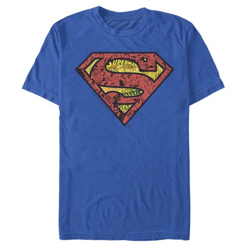 Men s Superman Logo Collage T shirt Royal Blue 2x Large Target