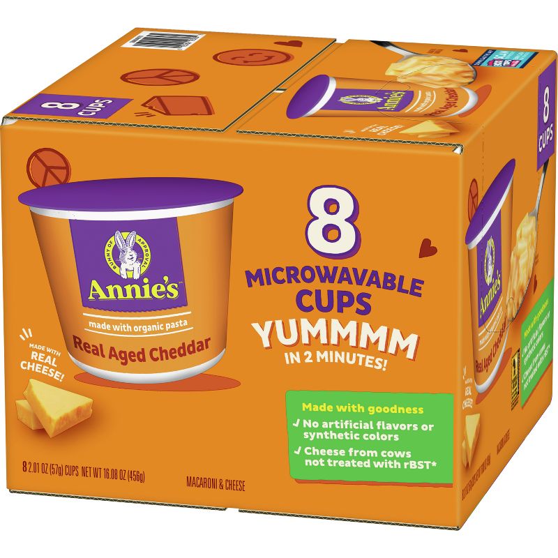 Annie's Real Aged Cheddar Macaroni & Cheese Microwavable Cups, 4 of 12