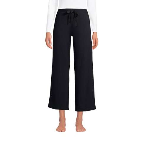 Lands' End Women's Lounge Mid Rise Wide Leg Crop Pajama Pants - X-small -  Black : Target