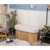 White Bouclé Storage Bench, Modern Design Style ,Upholstery , Entry - 2 of 4