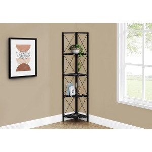 TOAOTBNBO 4 Tier Fan-shaped Storage Bookcase, Space-saving Tall Booksgelves with Metal Legs Office Narrow Display Book Shelf - 1 of 4