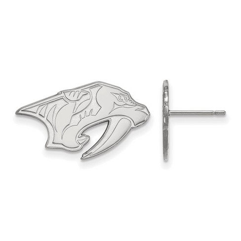 Black Bow Jewelry Sterling Silver Nashville Predators NHL Stud Earring - image 1 of 3